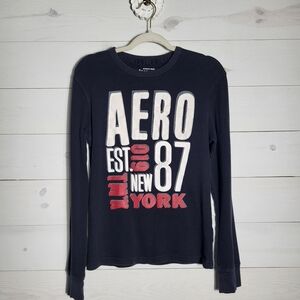 Aeropostale Y2k Graphic Cotton Waffle Knit Thermal.